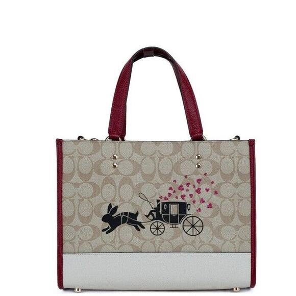 COACH Dempsey Medium Lunar New Year Rabbit Signature Carryall Tote Bag/One Size - Picture 1 of 6